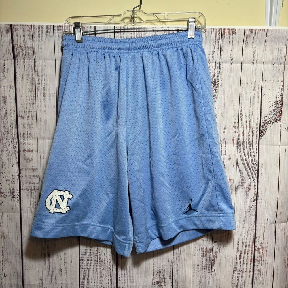 Y2K Jordan Nike North Carolina Tar Heels Med Basketball Shorts Mesh Blue USA